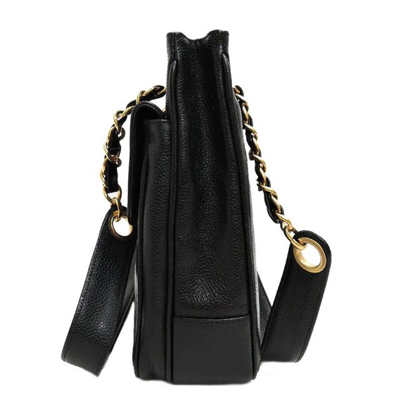 Chanel Black Leather with Gold Accent Chain Bag - Picture 3 of 9
